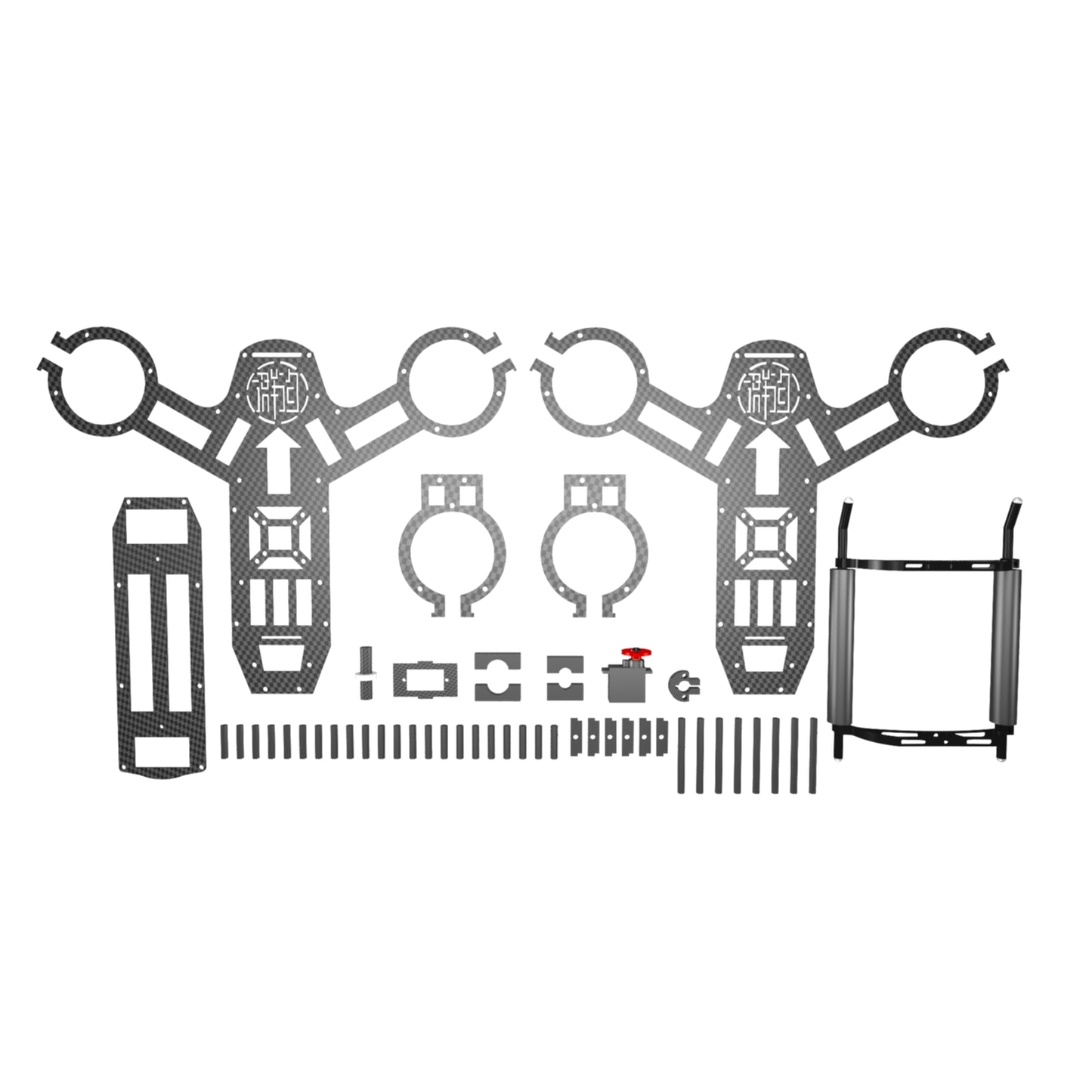 QUNXI 3KFull Carbon Fiber 3-axis aircraft Frame Kit with dedicated servo For Remote control toy parts