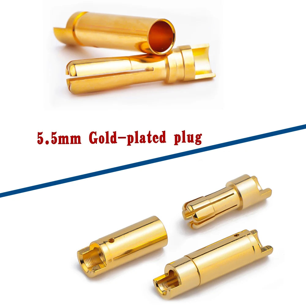 Amass 20/50/100Pairs 5.5mm 6mm 8mm Male Female Bullet Banana Plug Connector for Lipo Battery ESC Motor Remote control toy parts