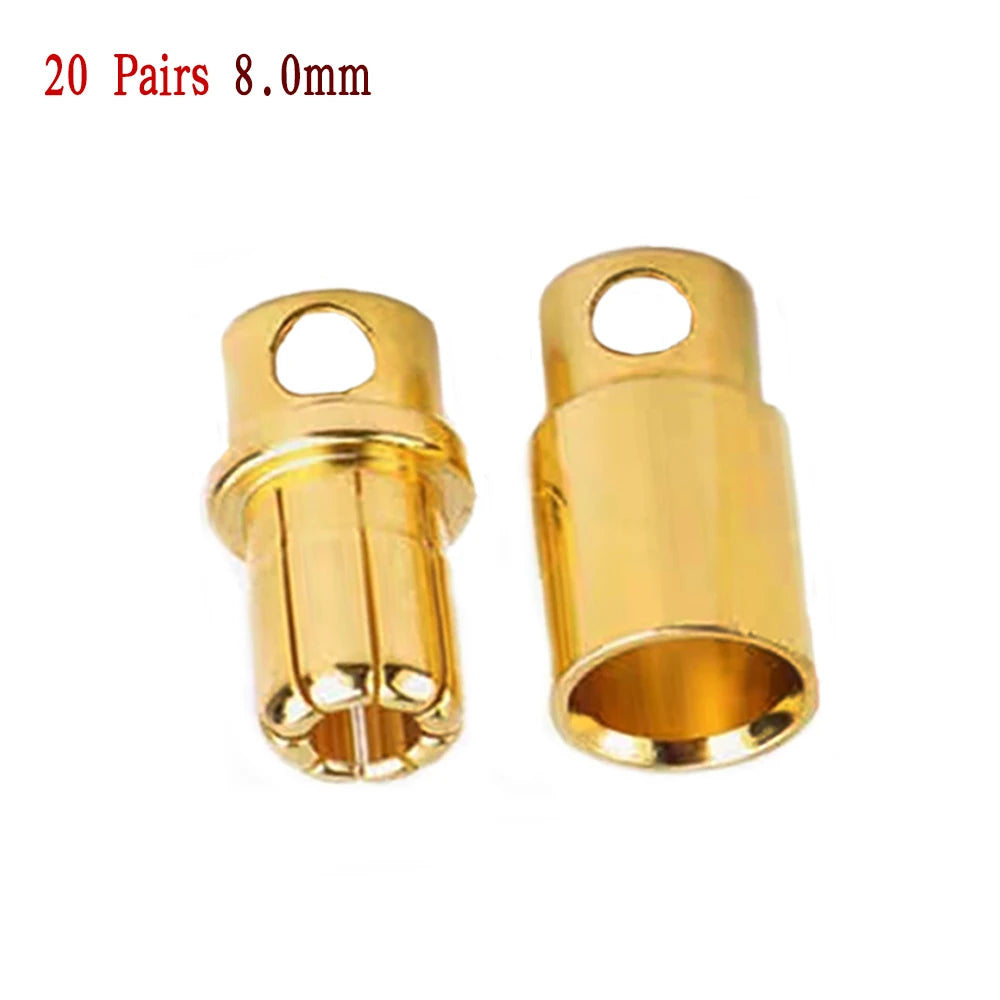 Amass 20/50/100Pairs 5.5mm 6mm 8mm Male Female Bullet Banana Plug Connector for Lipo Battery ESC Motor Remote control toy parts