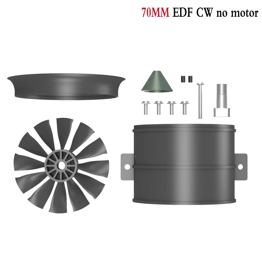 QX-MOTOR 30MM 50MM 64MM 70MM 80MM 90MM EDF no motor 6/12 Blades Ducted Fan For Remote Control Toy Parts