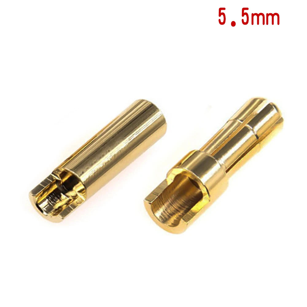 Amass 20/50/100Pairs 5.5mm 6mm 8mm Male Female Bullet Banana Plug Connector for Lipo Battery ESC Motor Remote control toy parts