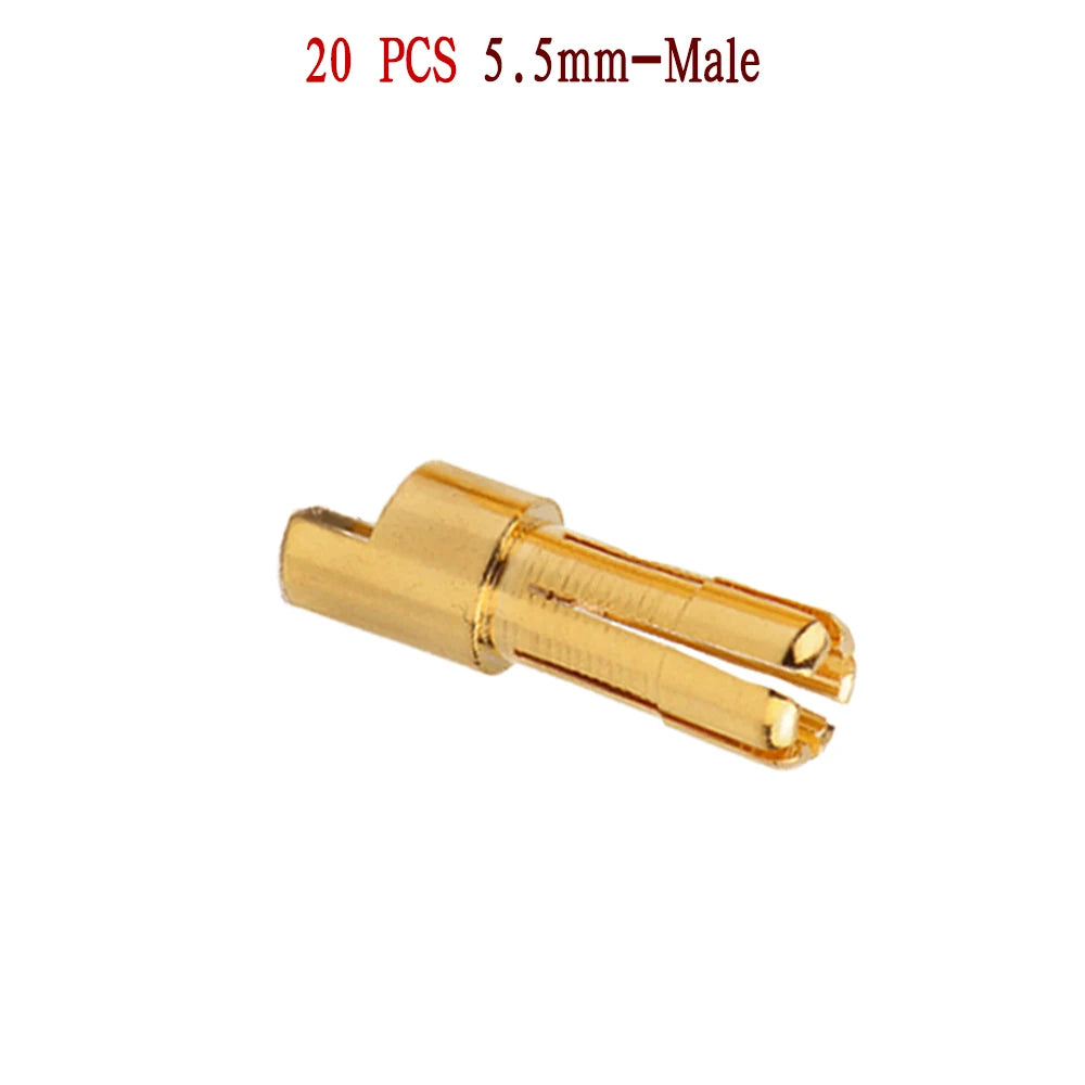 Amass 20/50/100Pairs 5.5mm 6mm 8mm Male Female Bullet Banana Plug Connector for Lipo Battery ESC Motor Remote control toy parts