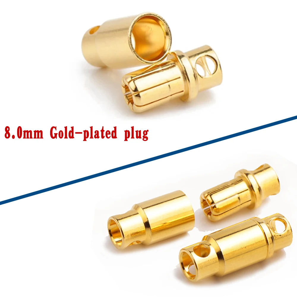 Amass 20/50/100Pairs 5.5mm 6mm 8mm Male Female Bullet Banana Plug Connector for Lipo Battery ESC Motor Remote control toy parts