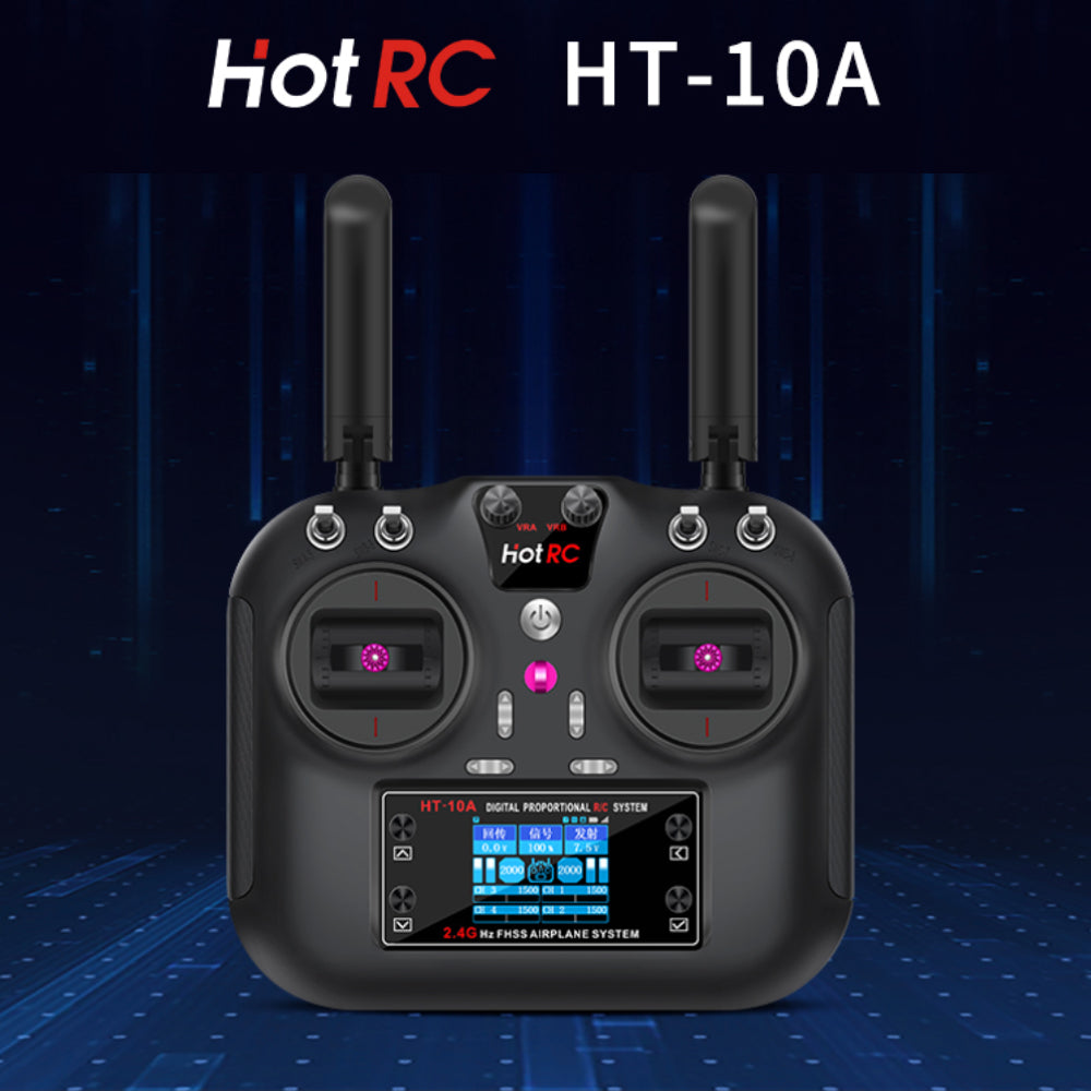 Hotrc Hot rc HT-10A HT10A 2.4Ghz 10CH Remote Controller F-10A F10A Receiver For RC Aircraft Vehicle Boat Drone Accessories Parts
