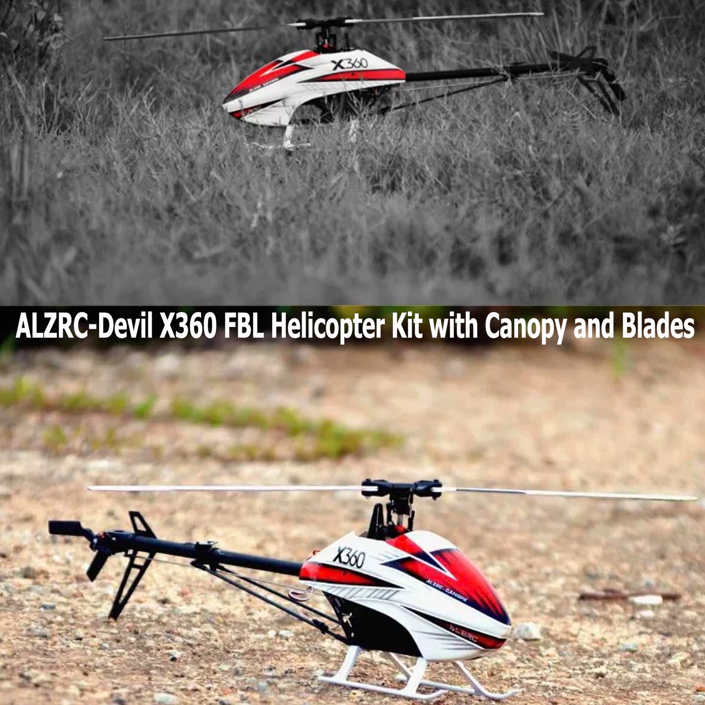 ALZRC-Devil X360 FBL Remote Control 3D Helicopter Kit Empty Frame KIT With Canopy and Blades for Beginner