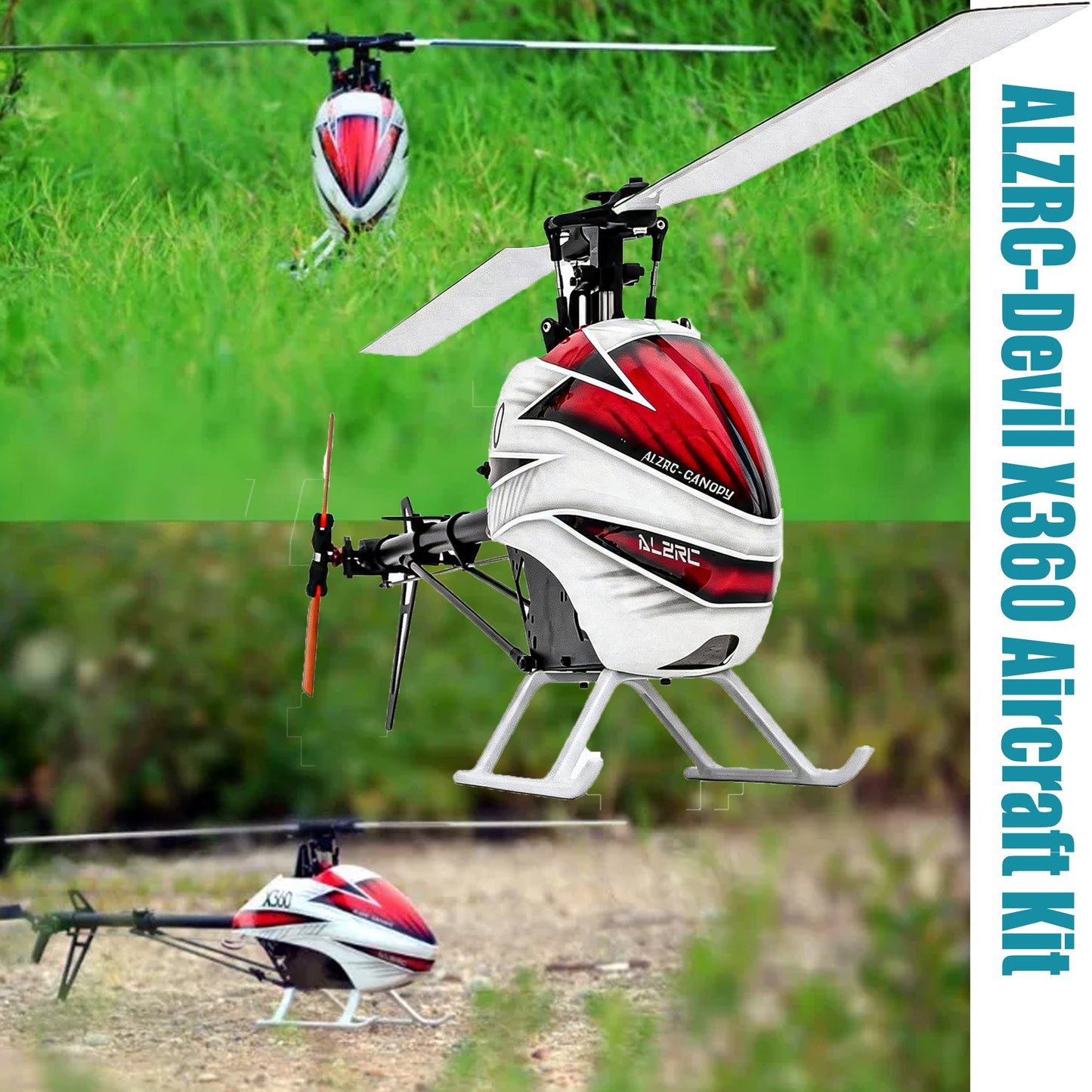ALZRC-Devil X360 FBL Remote Control 3D Helicopter Kit Empty Frame KIT With Canopy and Blades for Beginner
