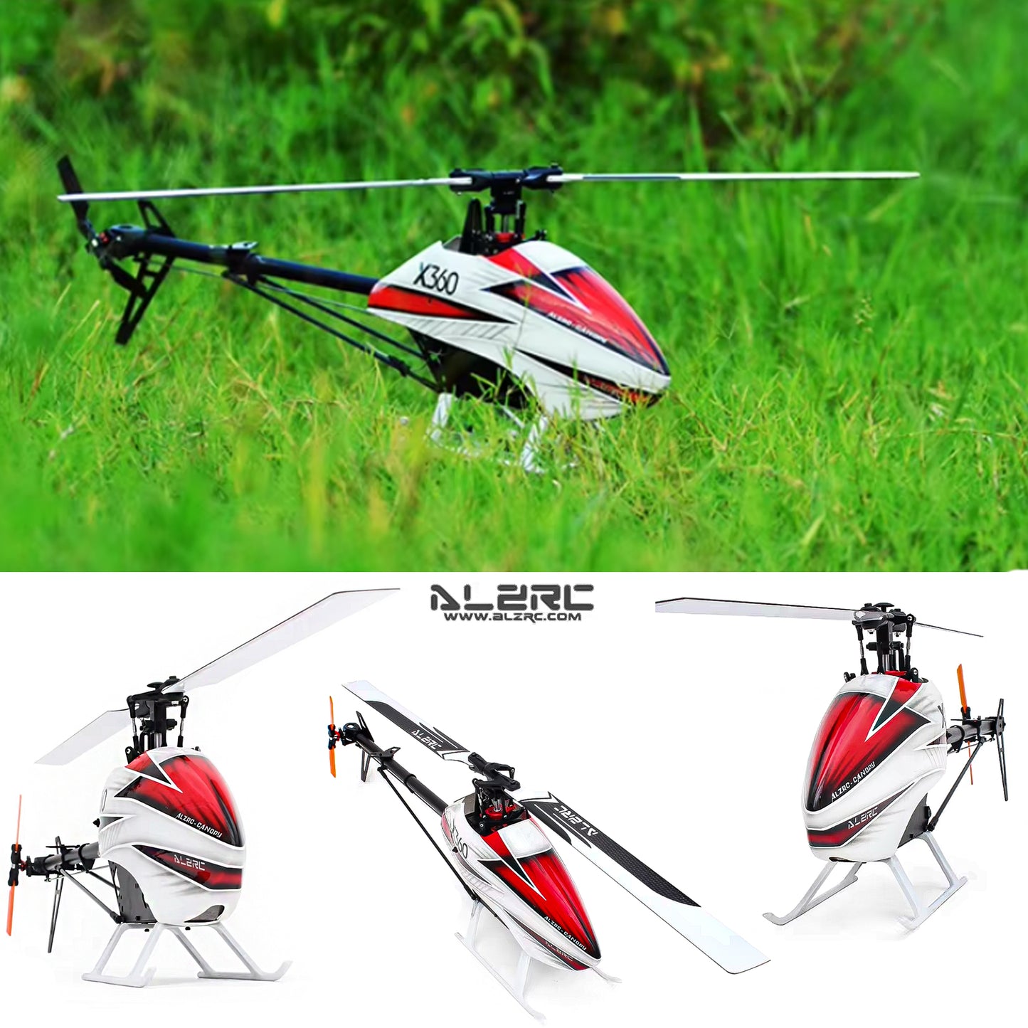 ALZRC-Devil X360 FBL Remote Control 3D Helicopter Kit Empty Frame KIT With Canopy and Blades for Beginner