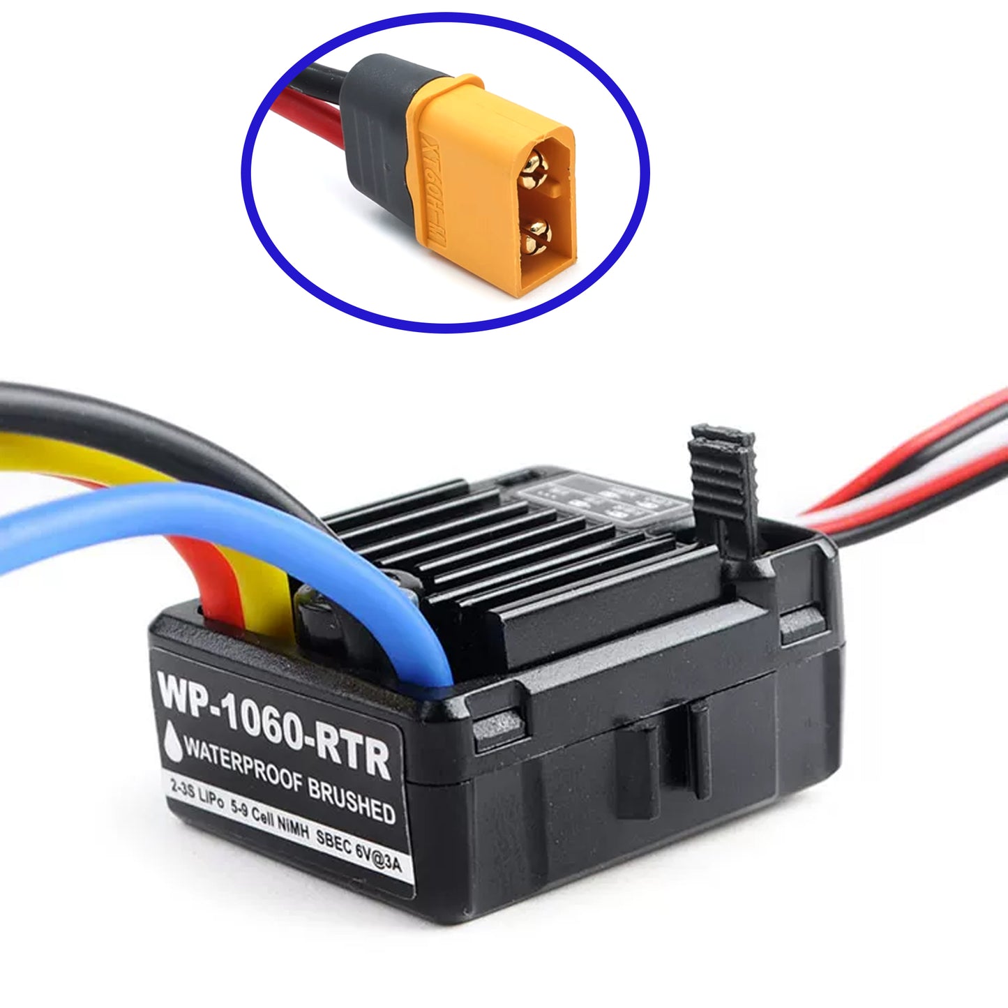 Hobbywing Quicrun WP-1060-RTR 2-3S 60A Waterproof Brushed ESC W/BEC 6V/3A for 1/10 RC Tamiya Traxxas Redcat HPI RC Car Parts
