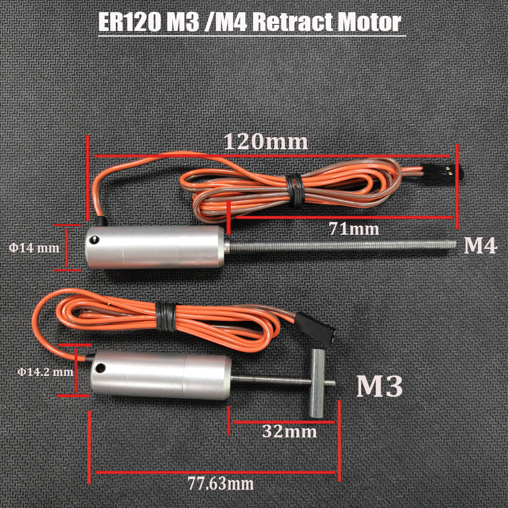 ER150 M4 12-17KGS / ER120 M3 M4 4-8KGS / ER200 M4 17-30KGS Retract Motor for JP Hobby Jet Plane Full Metal Electric Retract For DIY RC Jet Plane Parts