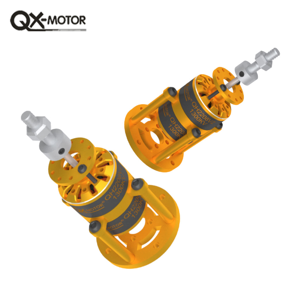 QX-MOTOR QH2208-V2 1300kv coaxial dual propeller brushless motor, paired with 8045 9047 propeller, suitable for toy accessories