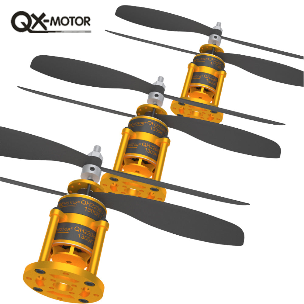 QX-MOTOR QH2208-V2 1300kv coaxial dual propeller brushless motor, paired with 8045 9047 propeller, suitable for toy accessories