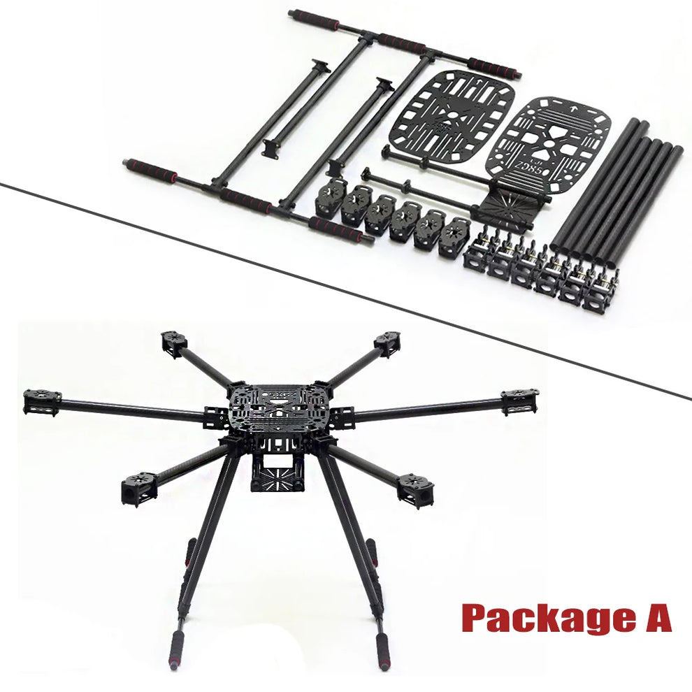 ZD850 Full Carbon Fiber 850mm Hexa-Rotor Frame APM 2.8 Flight Controll ...
