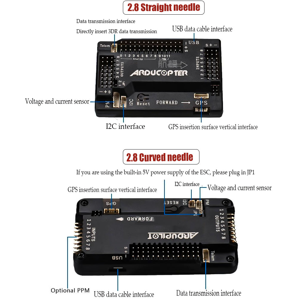 ArduPilot Mega APM 2.8 Flight Controller 2.5 2.6 Upgraded Built-in Compass for Rc FPV Quadcopter Multicopter Drone