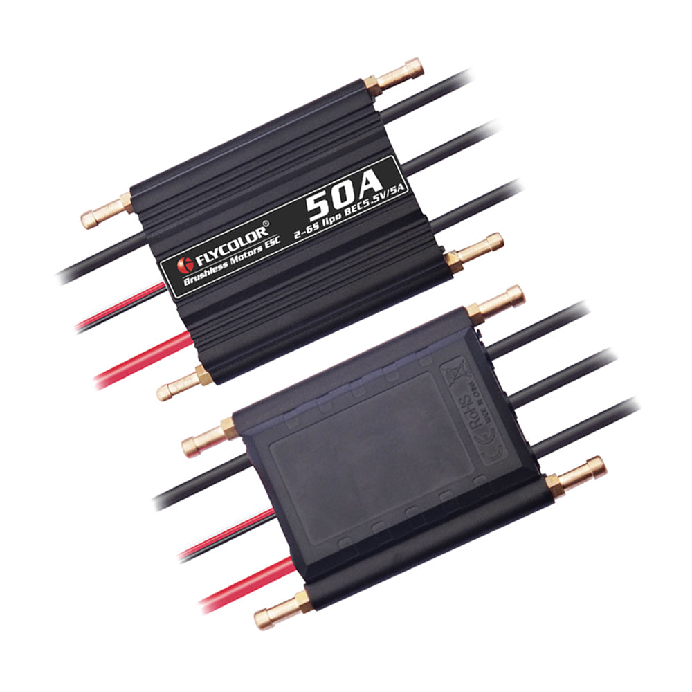 Flycolor 2-6S Lipo BEC 5.5V/5A Brushless ESC 50A 70A 90A 120A 150A Speed Controller and Programming Card for RC Boat Model Parts