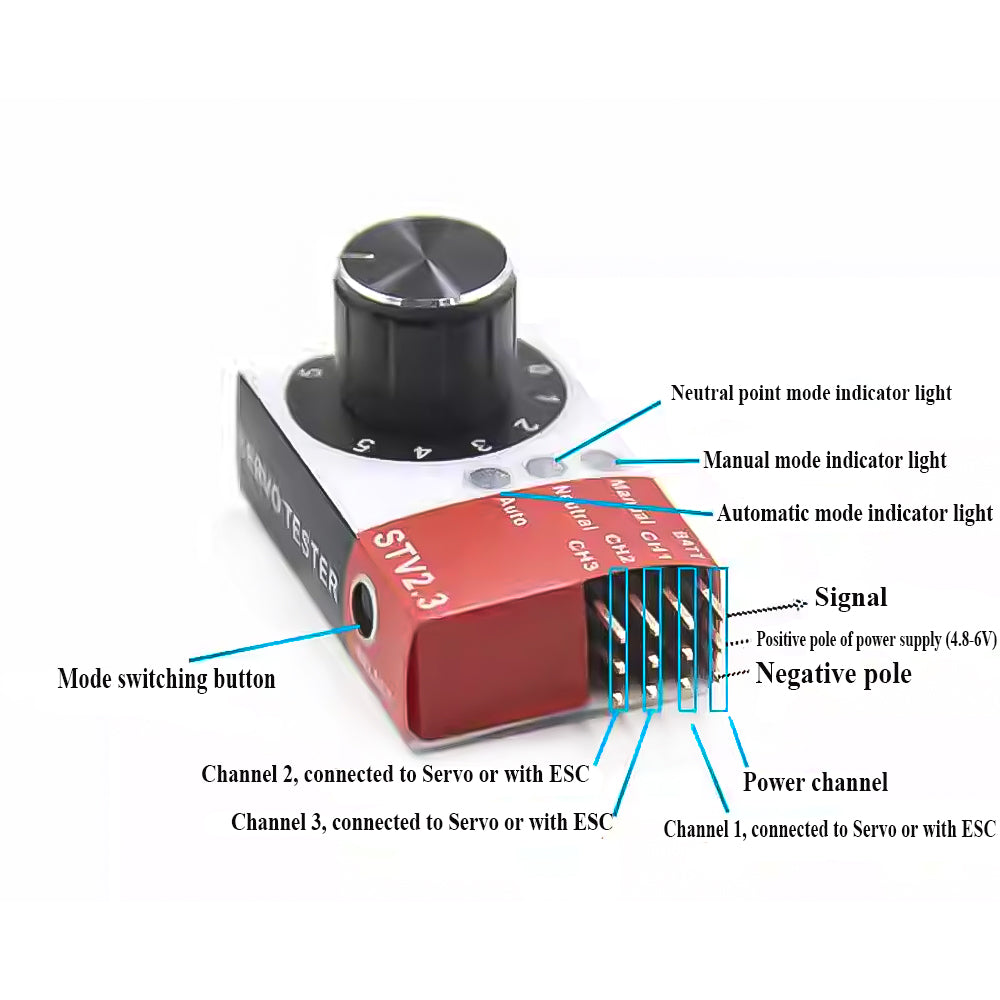 SG90 Servo /CCPM Servo Consistency Master / Servo tester with three level switching and indicator light Electric Tuning Tester For RC Drone Car Boat Airplane Models Parts