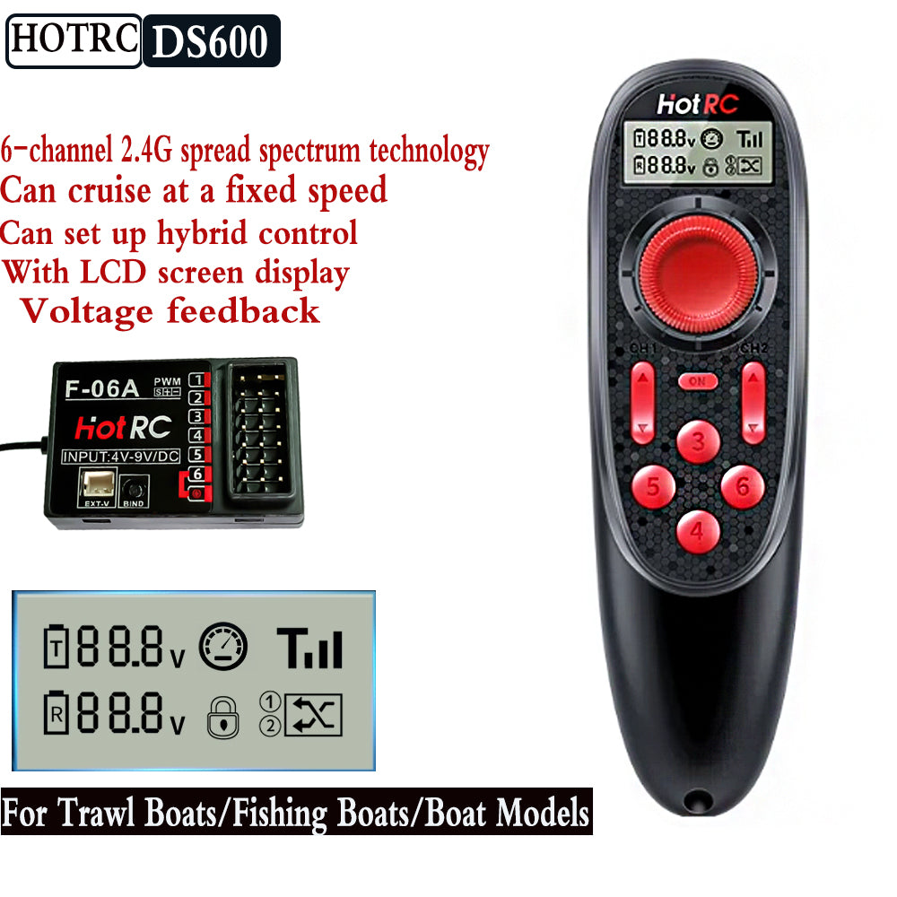HOTRC F-06A 6-channel receiver, suitable for remote control of toy fishing boats and drone toys