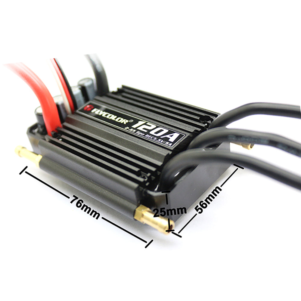 Flycolor 2-6S Lipo BEC 5.5V/5A Brushless ESC 50A 70A 90A 120A 150A Speed Controller and Programming Card for RC Boat Model Parts