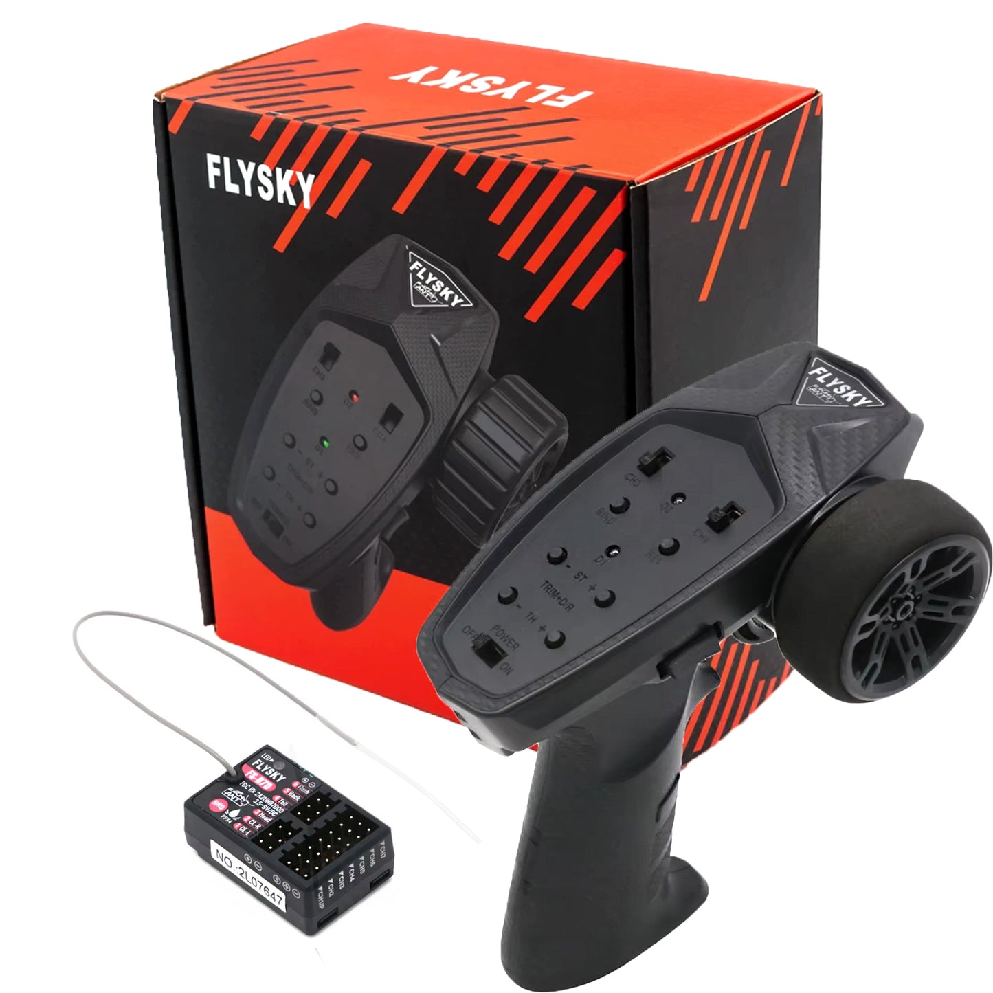 FLYSKY FS-MG7 2.4G 7CH ANT RC Car Boat Remote Controller Transmitter with FS-R7D Receiver for RC Car Boat Model DIY Accessories