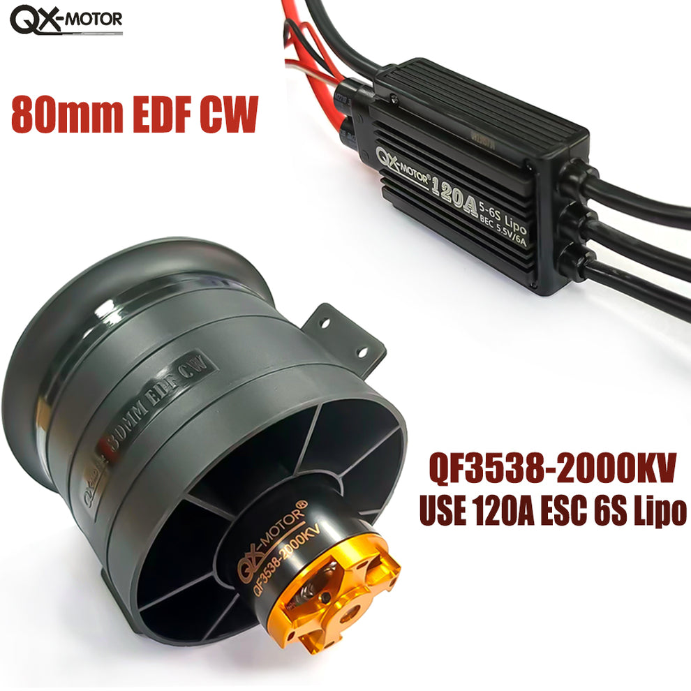 80mm Ducted Fan EDF Jet 12 blade CW CCW With QX-MOTOR 6S 12S Motor Eng ...