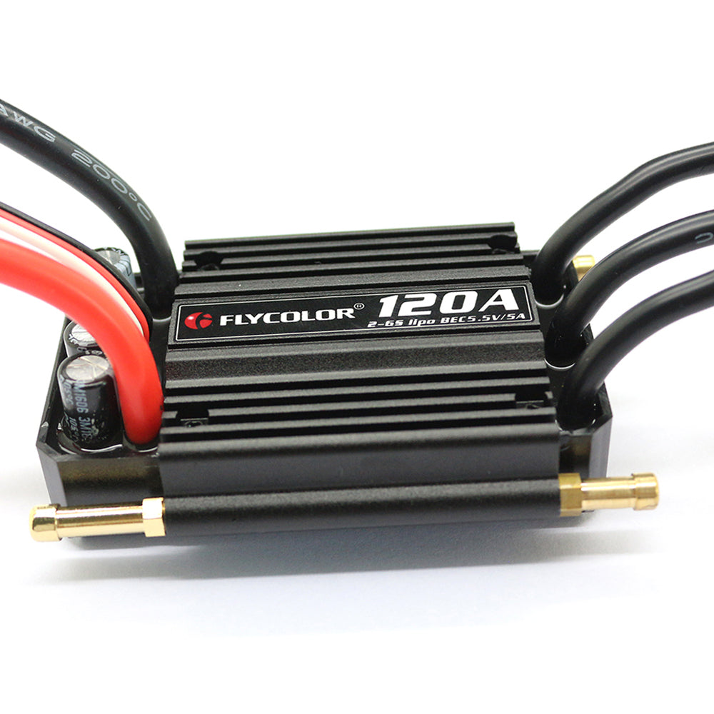 Flycolor 2-6S Lipo BEC 5.5V/5A Brushless ESC 50A 70A 90A 120A 150A Speed Controller and Programming Card for RC Boat Model Parts