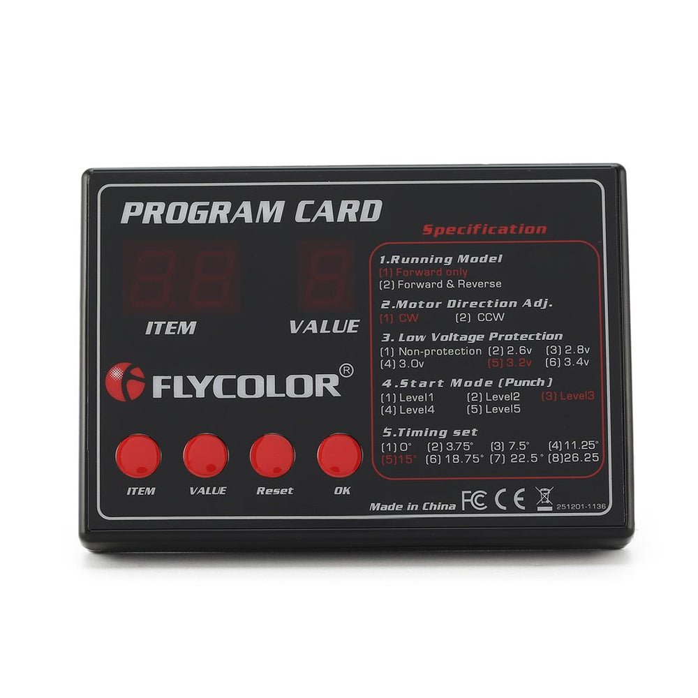 Flycolor 2-6S Lipo BEC 5.5V/5A Brushless ESC 50A 70A 90A 120A 150A Speed Controller and Programming Card for RC Boat Model Parts