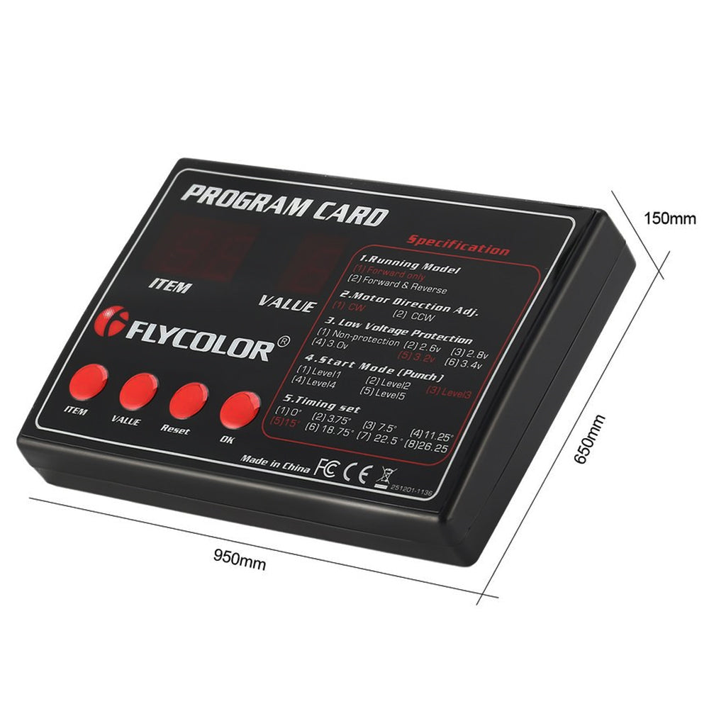 Flycolor 2-6S Lipo BEC 5.5V/5A Brushless ESC 50A 70A 90A 120A 150A Speed Controller and Programming Card for RC Boat Model Parts