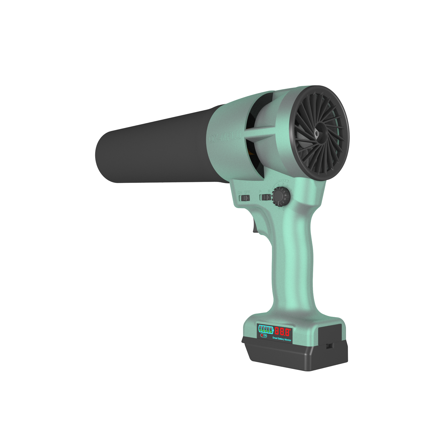 QX-MFLU 1900G 64mm portable violent fan, a powerful handheld fan suitable for outdoor water/dust/snow removal