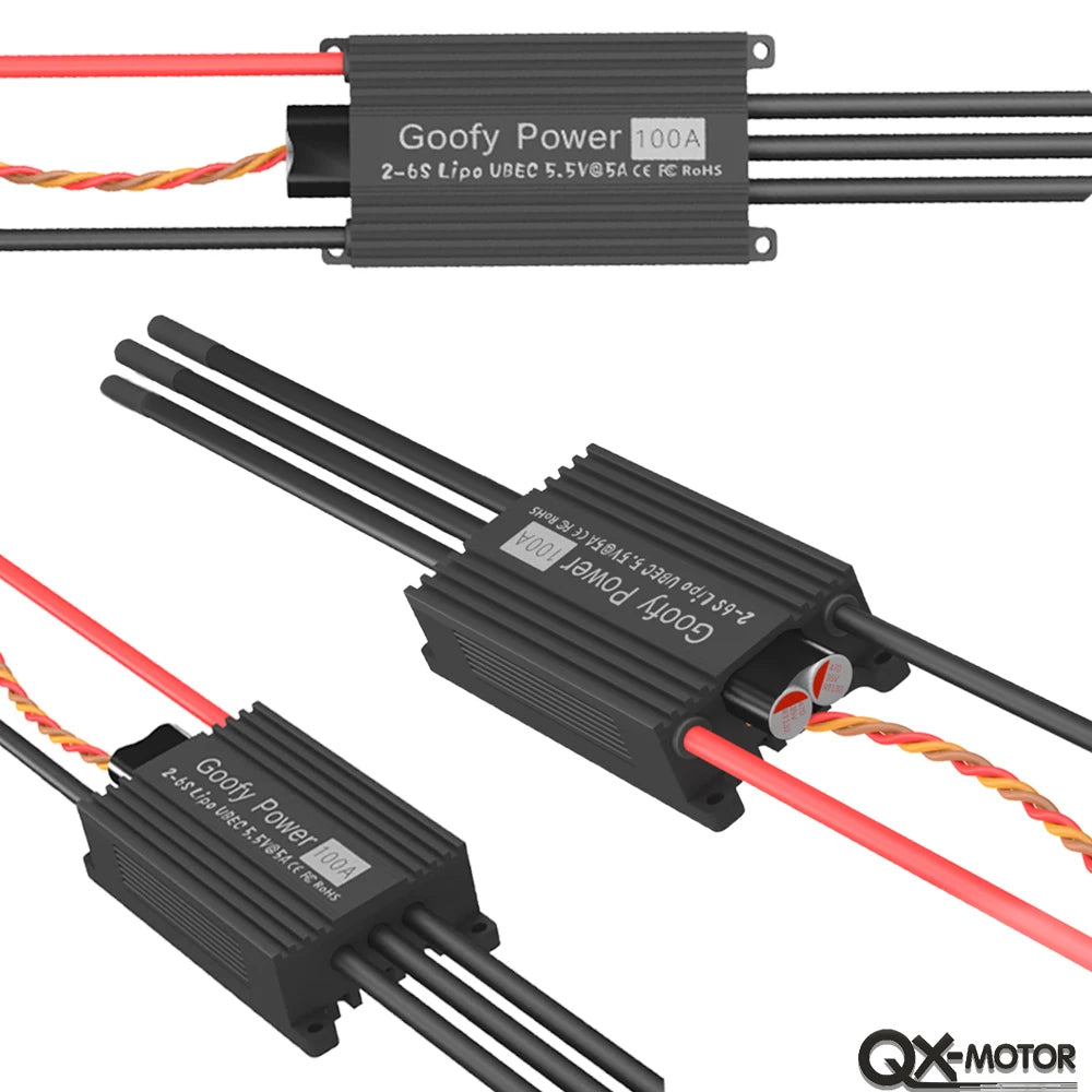 QX-MOTOR High Flying Brushless Speed Controller 100A ESC, with built-in UBEC power supply, suitable for drone toys/remote control toys