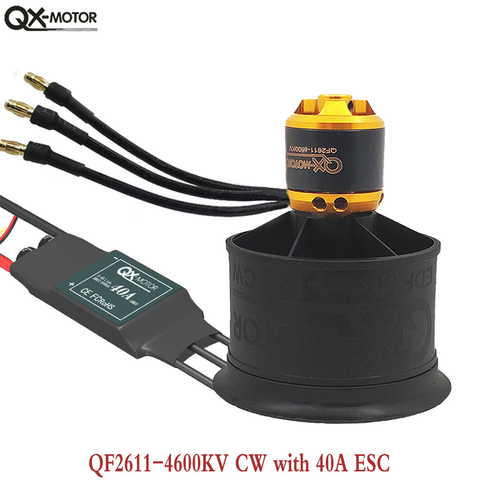 QX-MOTOR 50mm EDF 12 Blades Ducted Fan CW CCW with 40A 50A ESC 3S 4S Brushless Motor