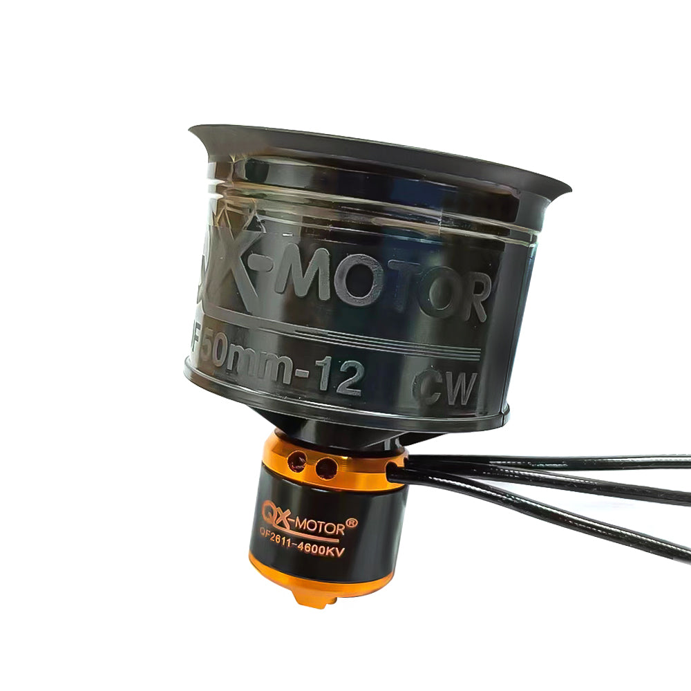 QX-MOTOR 50mm EDF 12 Blades Ducted Fan CW CCW with 40A 50A ESC 3S 4S Brushless Motor