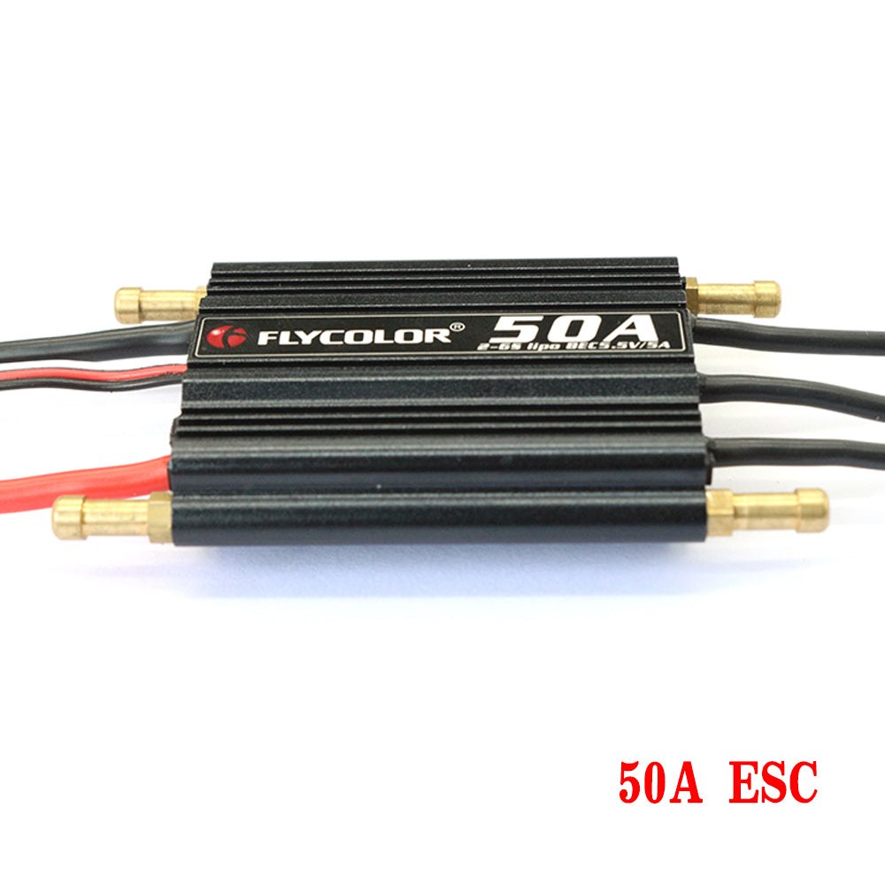 Flycolor 2-6S Lipo BEC 5.5V/5A Brushless ESC 50A 70A 90A 120A 150A Speed Controller and Programming Card for RC Boat Model Parts