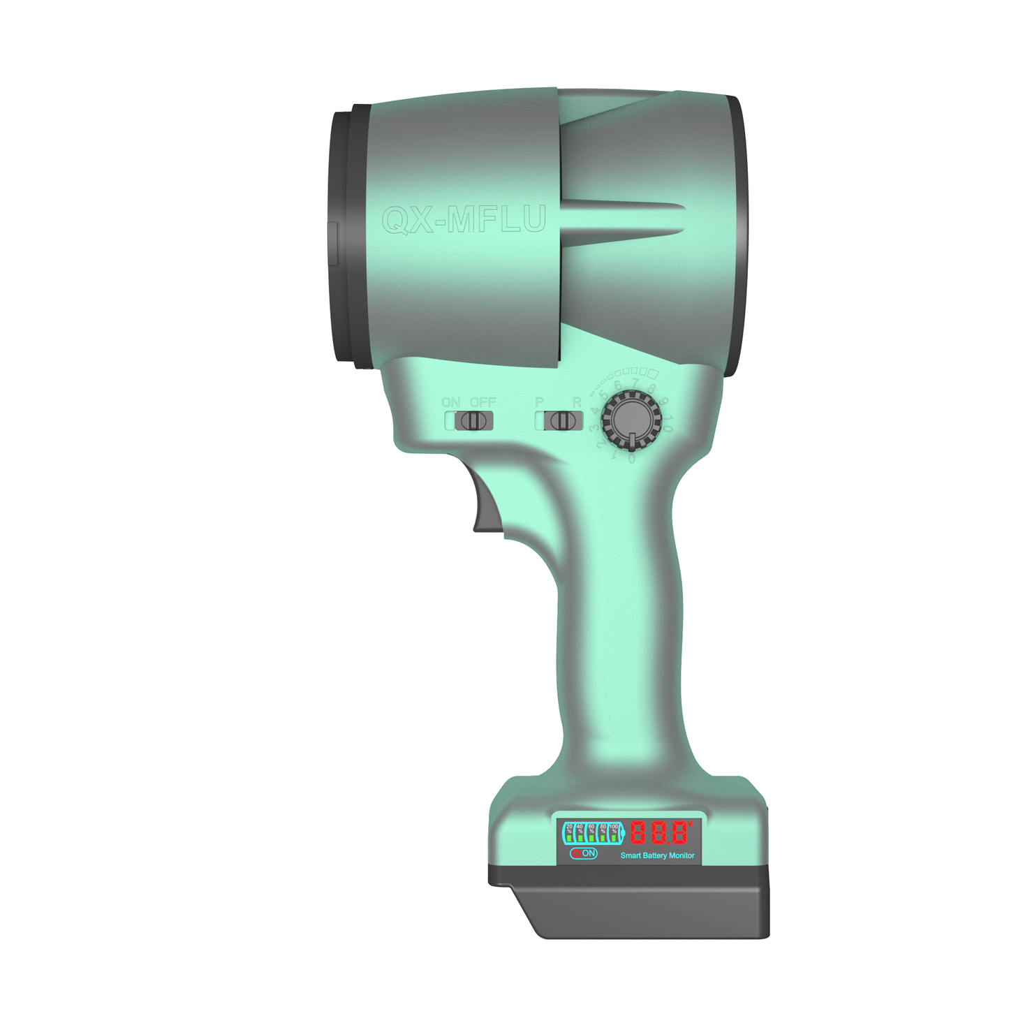 QX-MFLU 1900G 64mm portable violent fan, a powerful handheld fan suitable for outdoor water/dust/snow removal