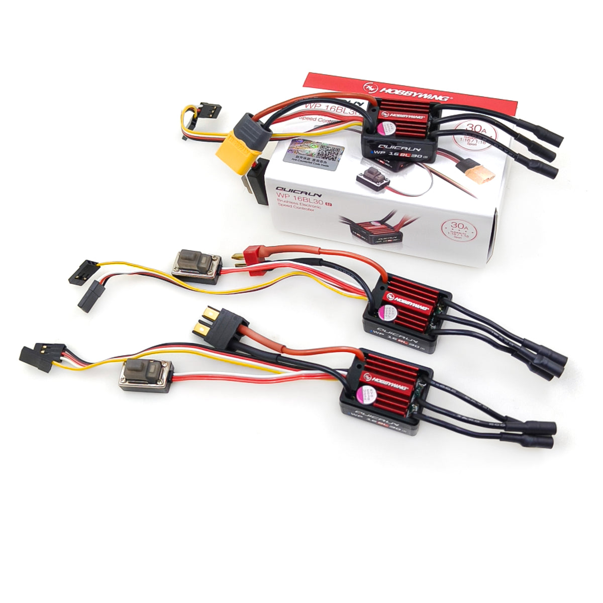Hobbywing QuicRun WP 16BL30 G2 30A Brushless ESC T / TRX / XT60 Plug Waterproof Brushless Sensorless ESC for 1/10 1/16 1/18 Car Buggy Truck Monster Model Parts
