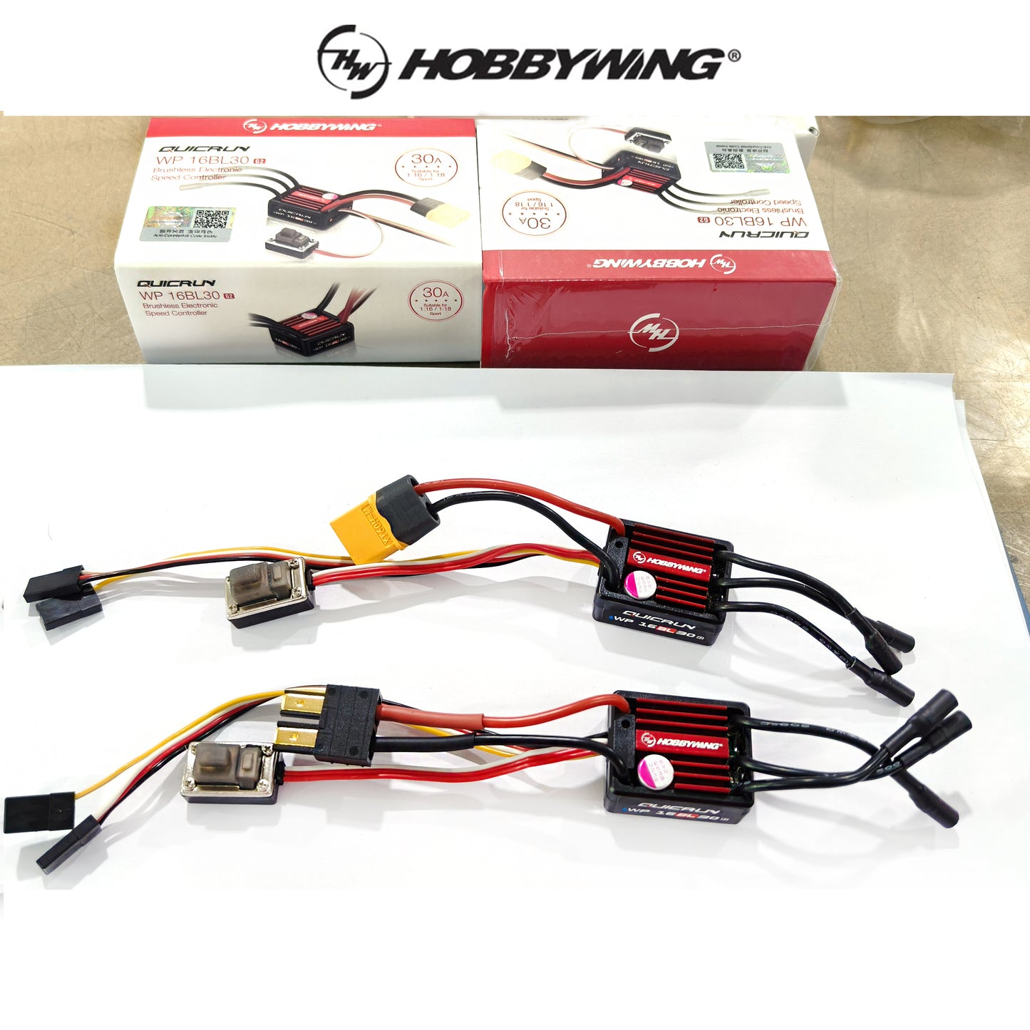 Hobbywing QuicRun WP 16BL30 G2 30A Brushless ESC T / TRX / XT60 Plug Waterproof Brushless Sensorless ESC for 1/10 1/16 1/18 Car Buggy Truck Monster Model Parts