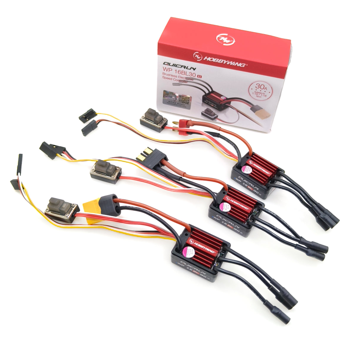 Hobbywing QuicRun WP 16BL30 G2 30A Brushless ESC T / TRX / XT60 Plug Waterproof Brushless Sensorless ESC for 1/10 1/16 1/18 Car Buggy Truck Monster Model Parts