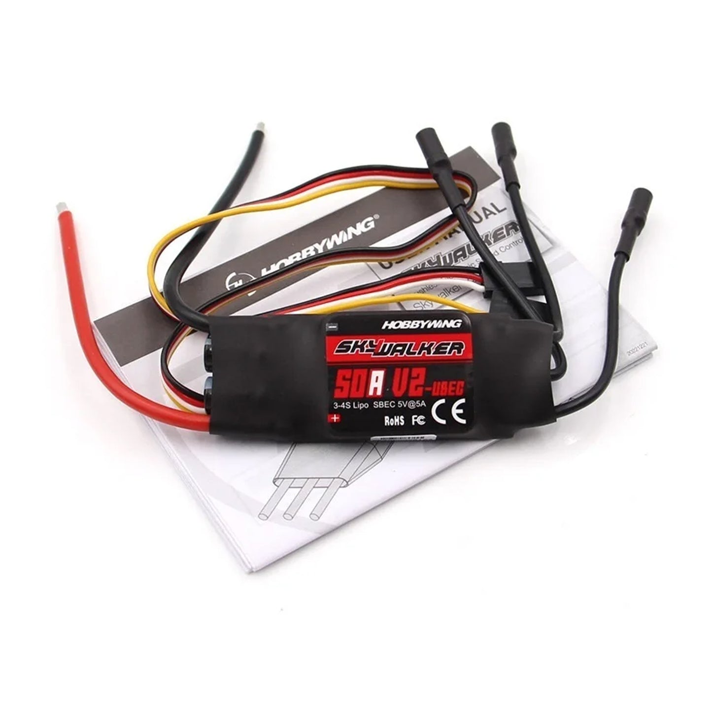 Hobbywing Skywalker 40A 50A 60A 80A 15A 20A 30A 100A 120A V2 ESC Speed Controller With UBEC For RC Airplanes Helicopter
