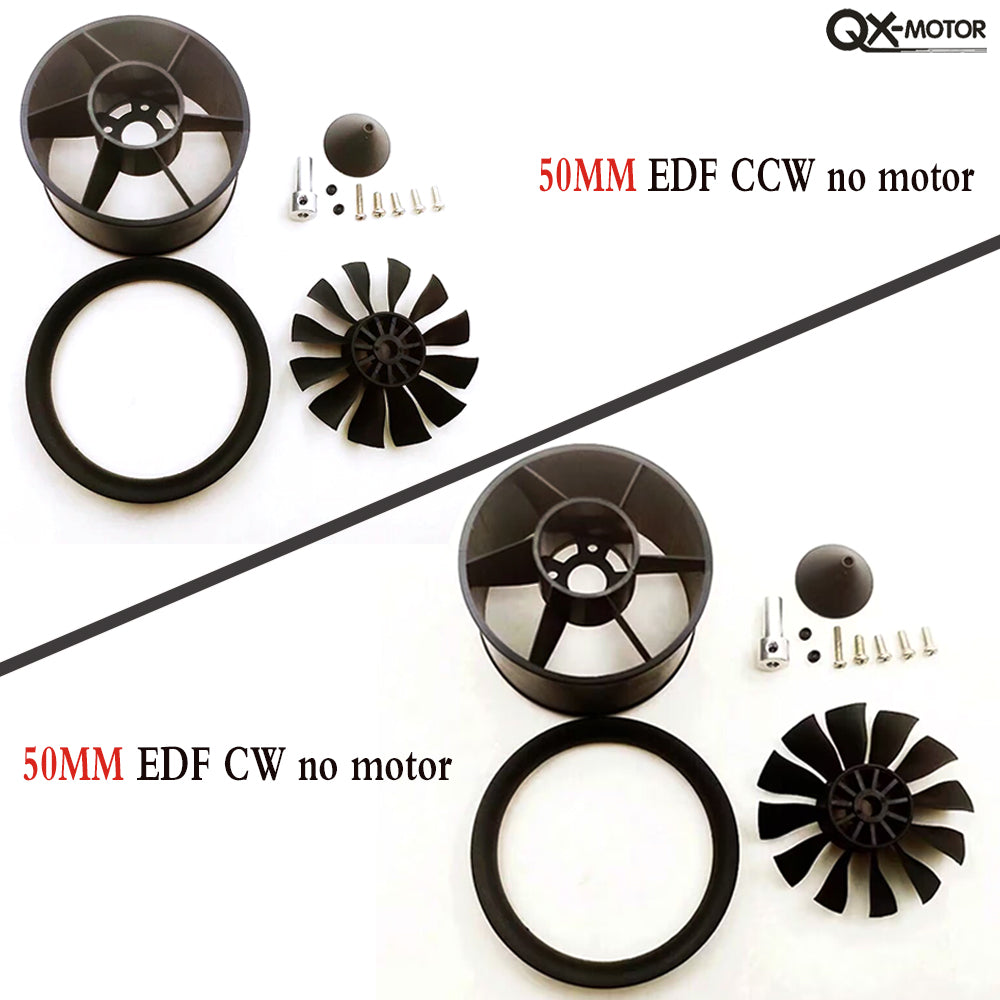 QX-MOTOR 50mm 12 Blades Ducted Fan CW CCW no motor For RC Airplane Rem ...