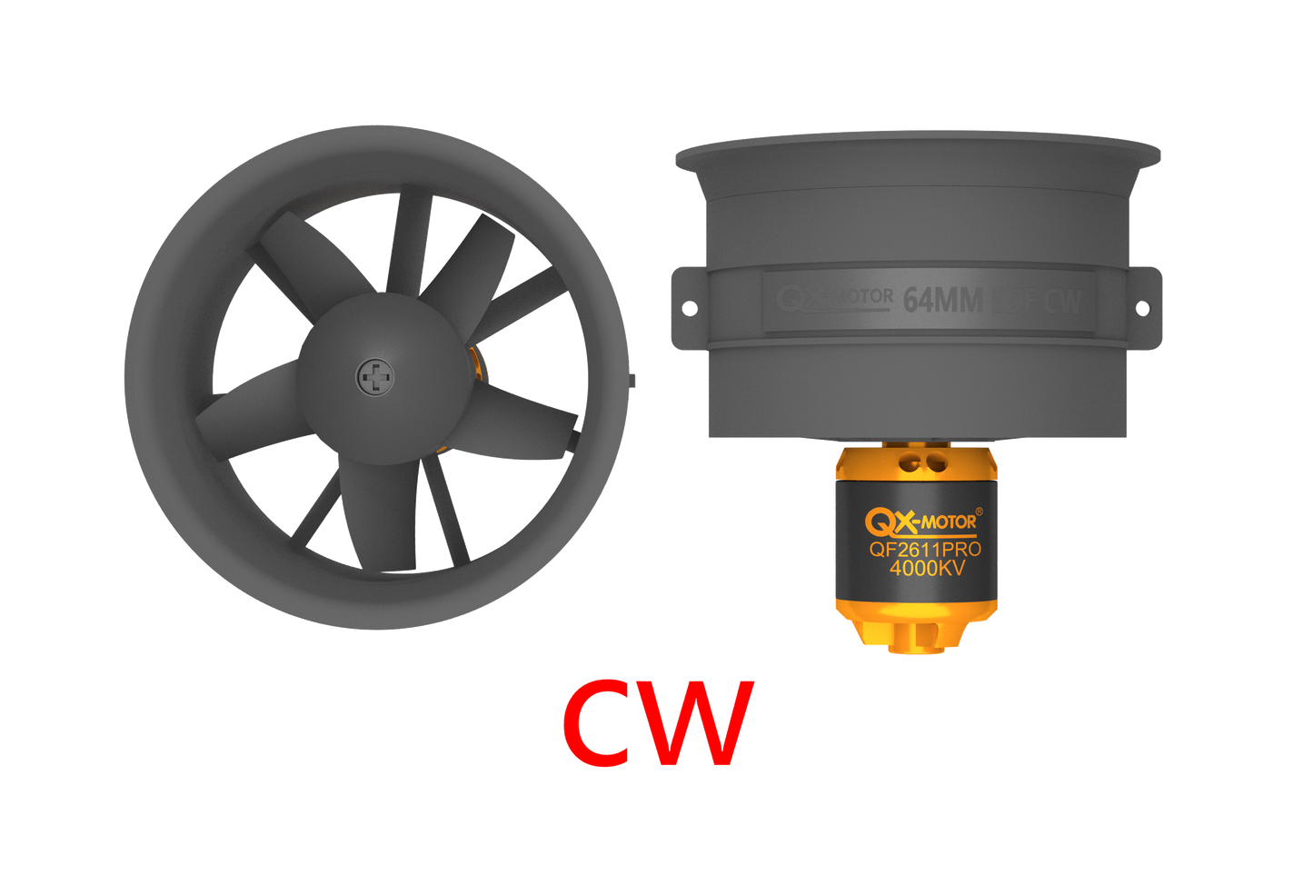 QX-Motor 64mm EDF CW CCW 5 Blades Ducted Fan with Brushless Motor 2900KV 3200KV 4000KV  for FMS RC Airplane