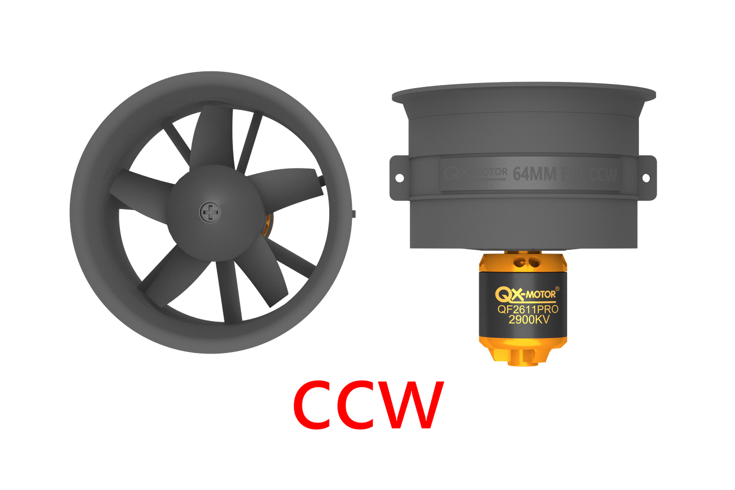 QX-Motor 64mm EDF CW CCW 5 Blades Ducted Fan with Brushless Motor 2900KV 3200KV 4000KV  for FMS RC Airplane