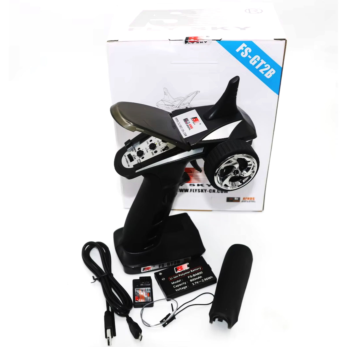 FLYSKY FS-GT2B GT2B 2.4G 3CH Radio Transmitter with GR3E Receiver 3.7V Battery USB Cable for RC Car Boat Toys RC Parts