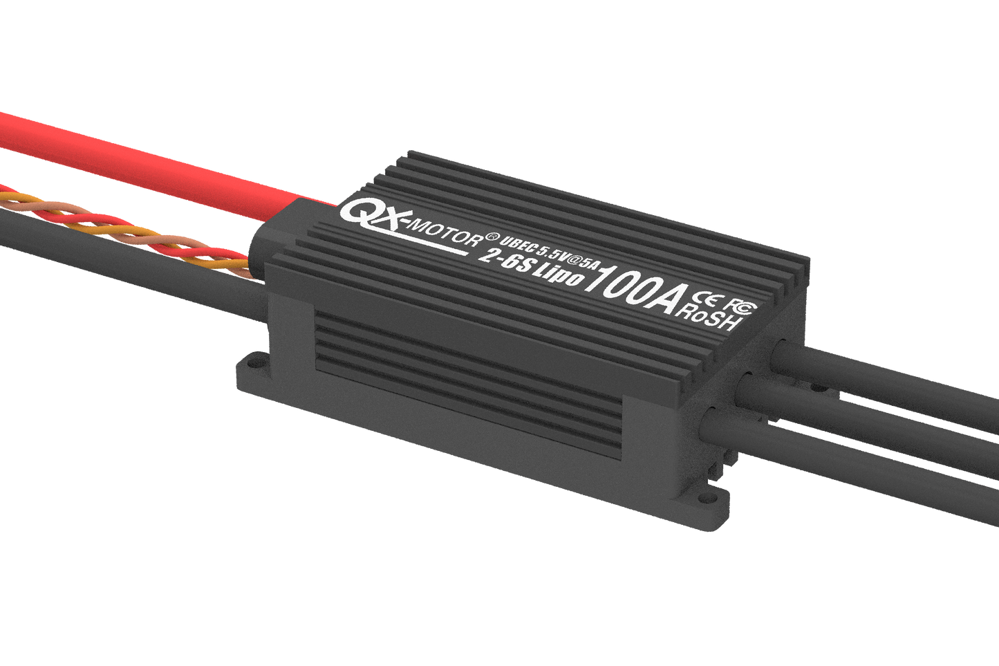 QX-MOTOR 100A ESC 2-6s brushless speed controller with built-in 5.5V/5A UBEC, suitable for 70mm EDF/remote control toys