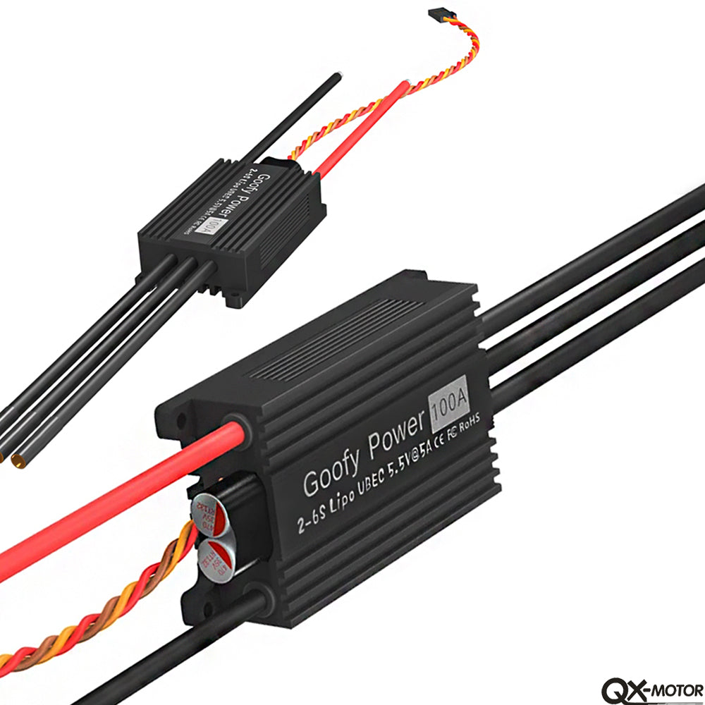 QX-MOTOR brushless speed regulator 100A ESC, high flying power supply with built-in UBEC, suitable for EDF/drone toys/remote control toys