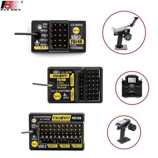FLYSKY FGR4B FGR8B FGr12B 2.4GHz 8/12CH Receiver PWM PPM Ibus for AFHDS3 NB4 / PL18 / FRM302 RC Vehicle / Ship
