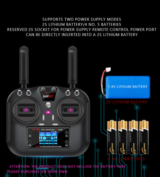 Hotrc Hot rc HT-10A HT10A 2.4Ghz 10CH Remote Controller F-10A F10A Rec ...