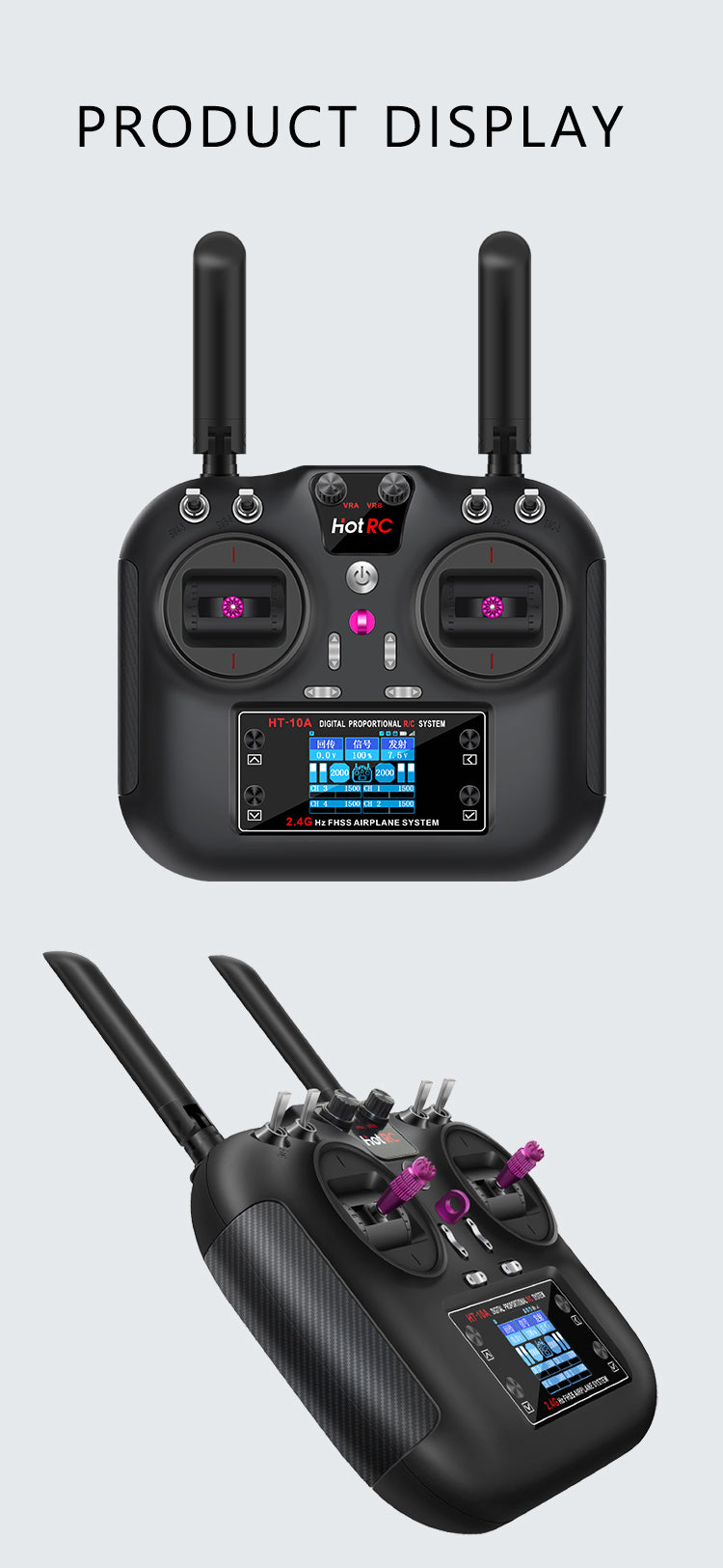 Hotrc Hot rc HT-10A HT10A 2.4Ghz 10CH Remote Controller F-10A F10A Receiver For RC Aircraft Vehicle Boat Drone Accessories Parts