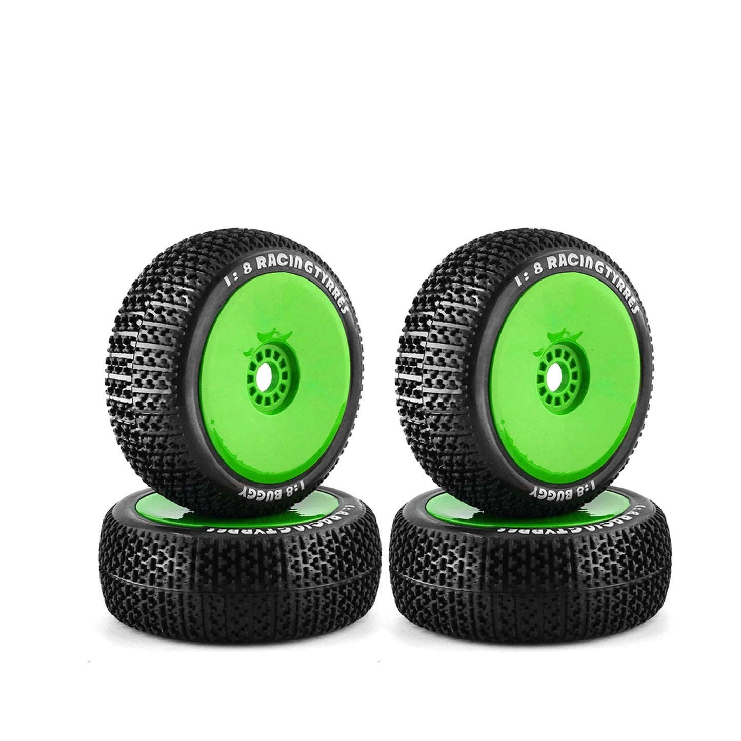 4Pcs 1/8 4WD Nitro Off Road Buggy Tires Wheel Rims 17mm Hex for 1:8 Scale RC Car HSP HPI Kyosho ZD Hongnuo Redcat Traxxas