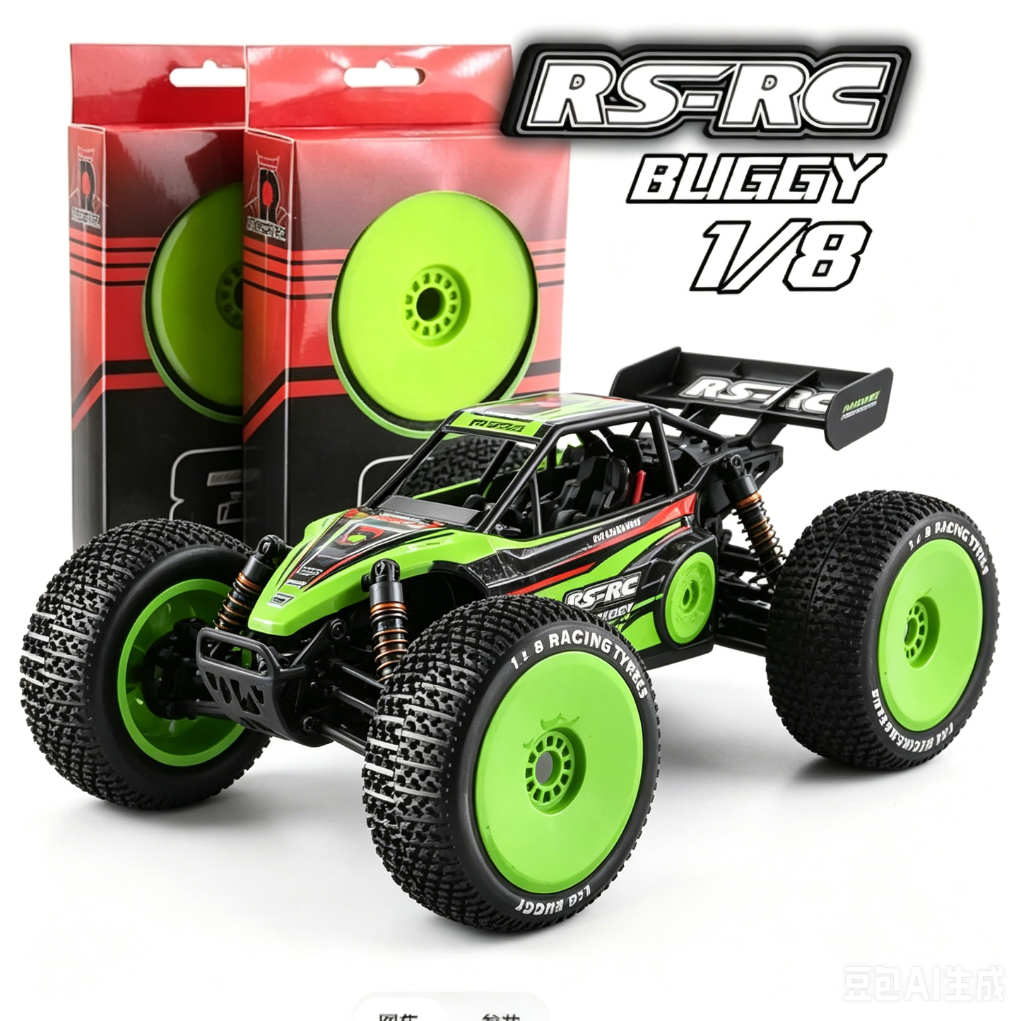 4Pcs 1/8 4WD Nitro Off Road Buggy Tires Wheel Rims 17mm Hex for 1:8 Scale RC Car HSP HPI Kyosho ZD Hongnuo Redcat Traxxas