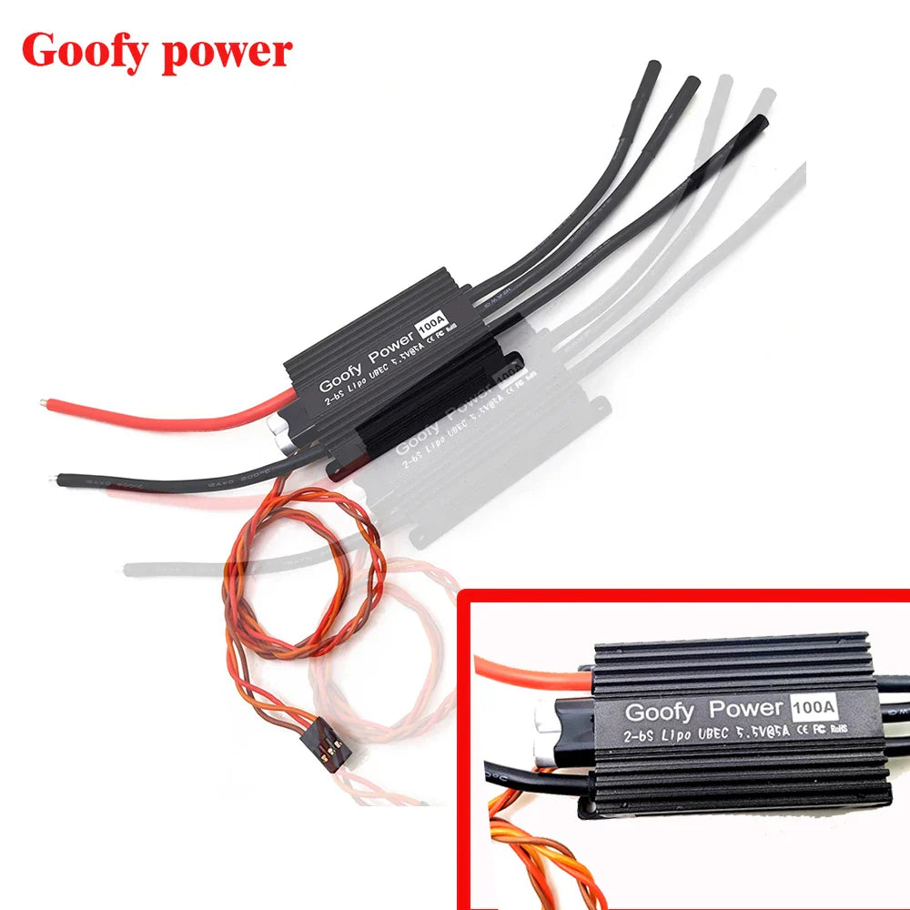 QX-MOTOR brushless speed regulator 100A ESC, high flying power supply with built-in UBEC, suitable for EDF/drone toys/remote control toys