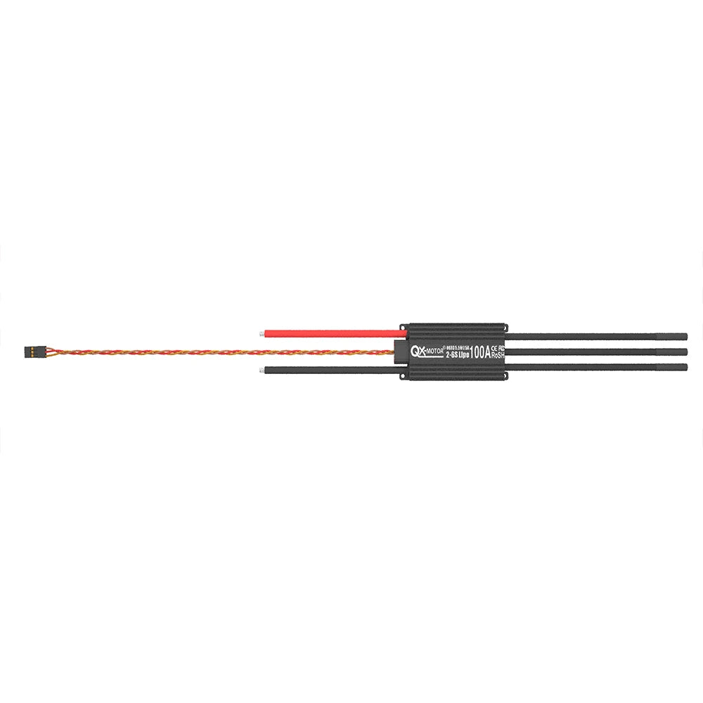 QX-MOTOR 100A ESC 2-6s brushless speed controller with built-in 5.5V/5A UBEC, suitable for 70mm EDF/remote control toys