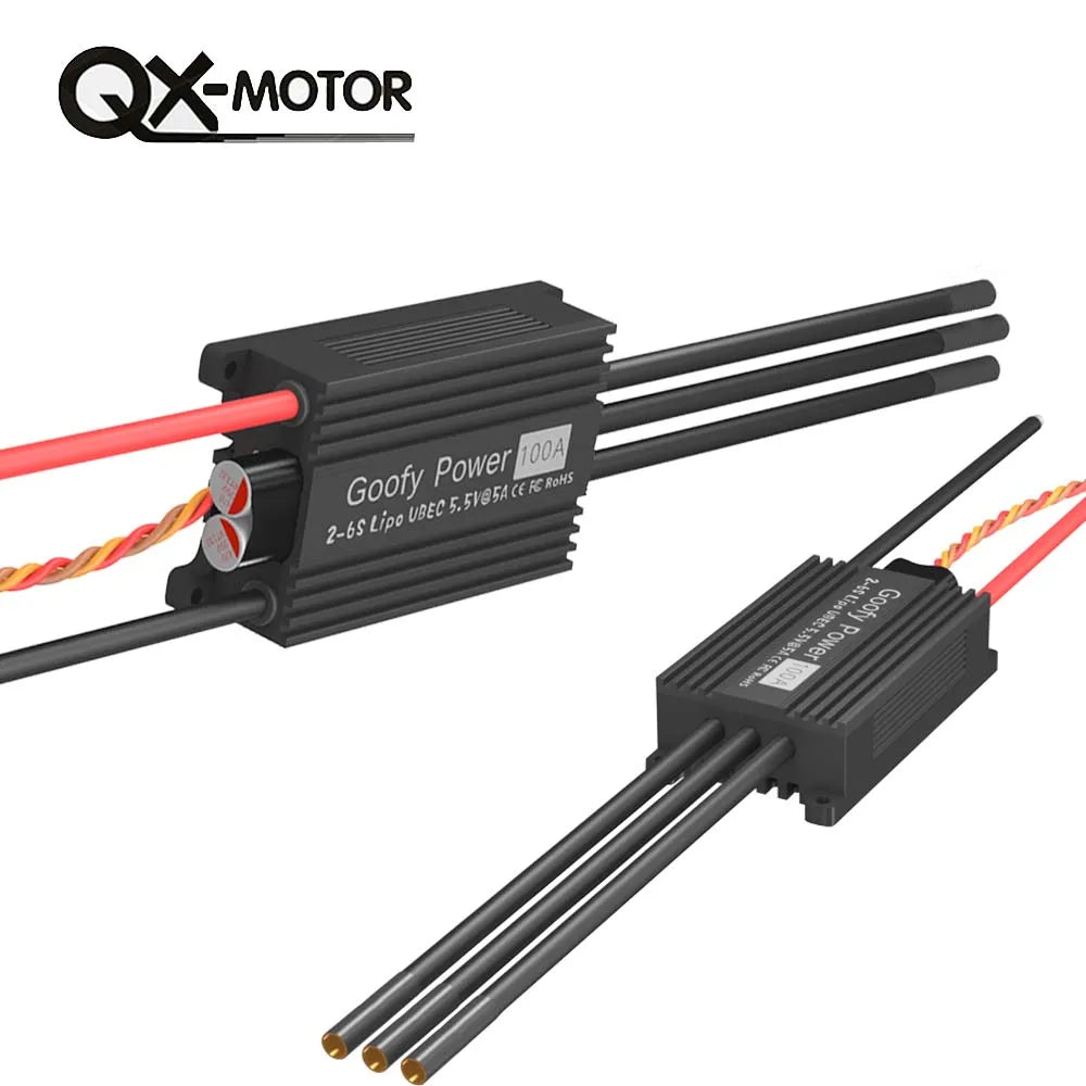 QX-MOTOR brushless speed regulator 100A ESC, high flying power supply with built-in UBEC, suitable for EDF/drone toys/remote control toys